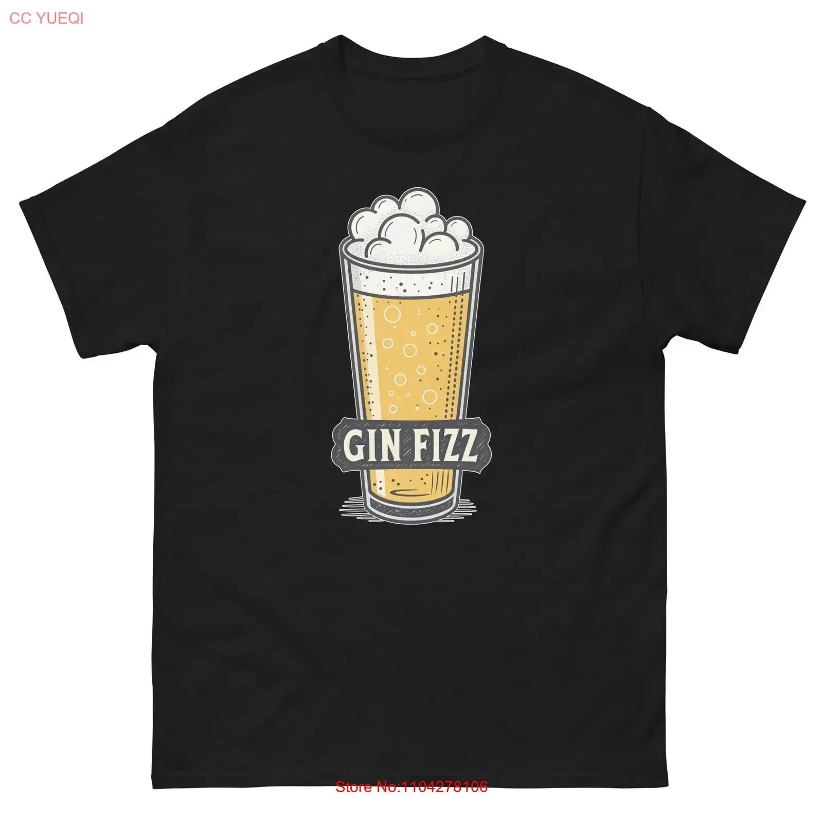 Camiseta con estampado gráfico de Gin Fizz Drink, bebida popular y deliciosa, estilo vintage, versátil, elegante y elástica