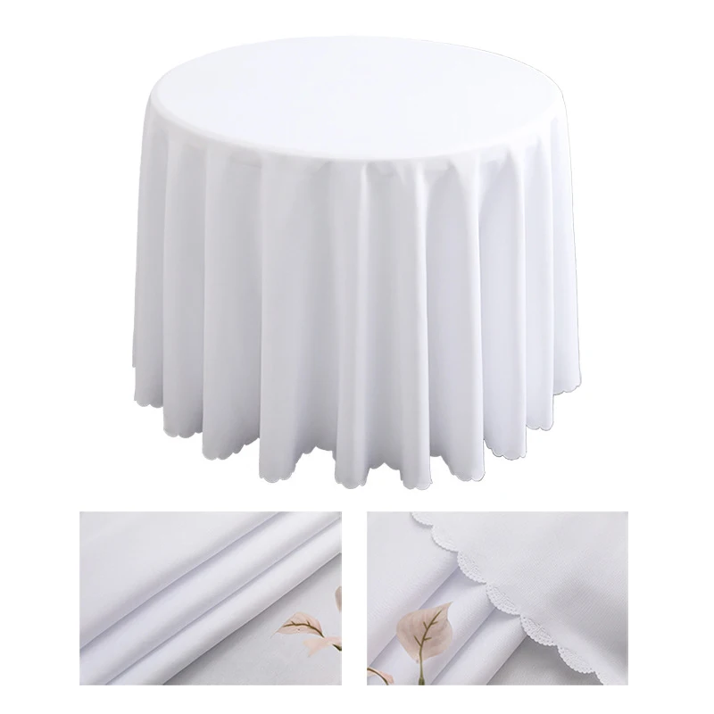 tablecloth for hotels, conferences, weddings, banquets, and home use, solid color round tablecloth, polyester tablecloth