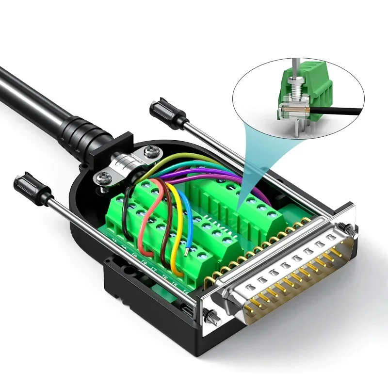 DB25 Male Female Plug Adapter Industrial Soldering-free D-SUB 25PIN Breakout Connector DB 25 Weld-free Serial Parallel Port Plug