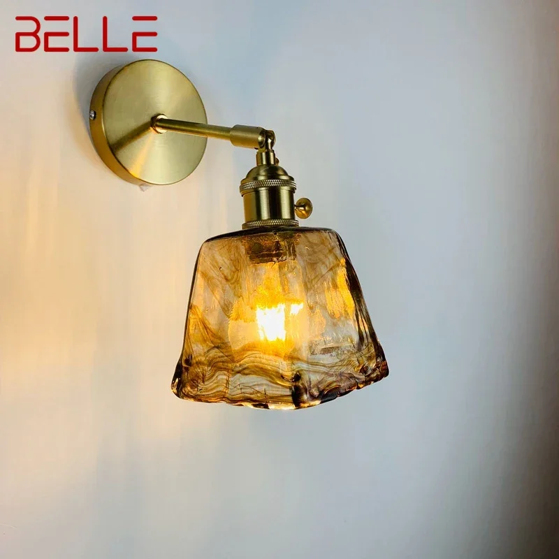 

BELLE Nordic Brass Wall Lamp Indoor Living Room Bedroom Bedside Lamp Modern Hotel Corridor Hallway Wall Lamp