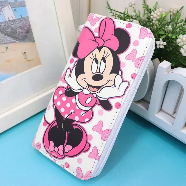 Disney cartoon baby girls Mickey minnie mouse coin purse boys Stitch ladies cloth makeup storage change certificate bag