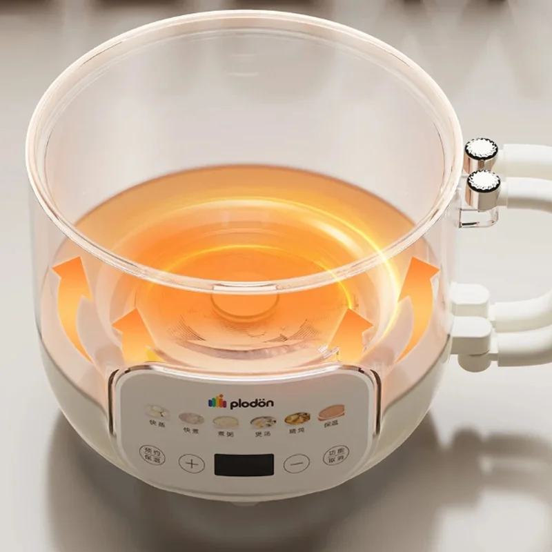 

Электрическая кастрюля 1,6 л, мультиварка, мини-горячая кастрюля, складная ручка, рисоварка, суп, кастрюля для детского питания, 600 Вт, пароварка, 220 В