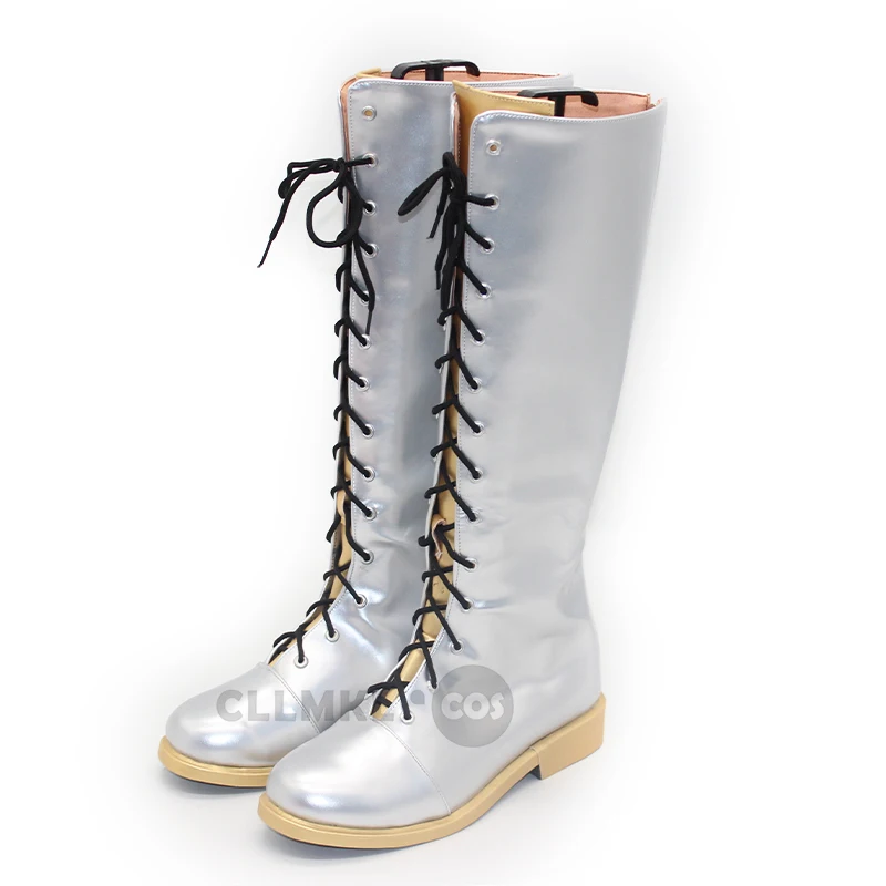 ルミ・ゾイ・ミラ コスプレ衣装靴 ホワイト ハンドメイド フェイクレザーブーツ