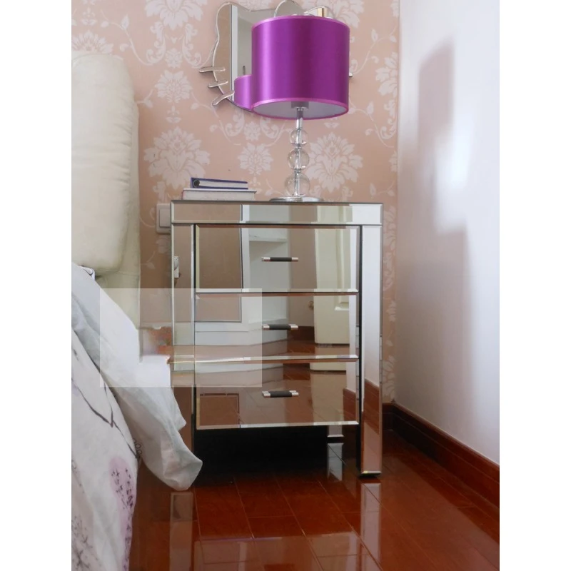 Export boutique/bedside table/three drawer cabinet/glass furniture/mirror furniture/European style furniture/fashionable F0005