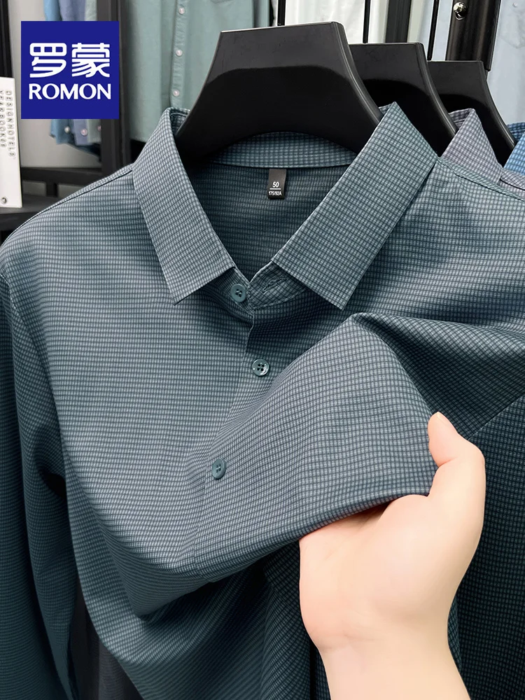 

Lormen High-End Long Sve irt Мужские весенне-осенние тонкие деловые повседневные тонкие без железной клетки irt M Faion из смеси полиэстера