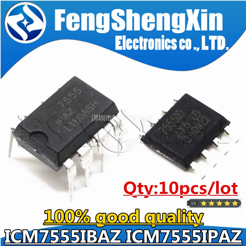 10pcs ICM7555IPAZ DIP-8 ICM7555 DIP 7555 ICM7555IPA DIP8 7555IPAZ ICM7555IBAZ 7555IBAZ SOP-8 General Purpose Timers IC