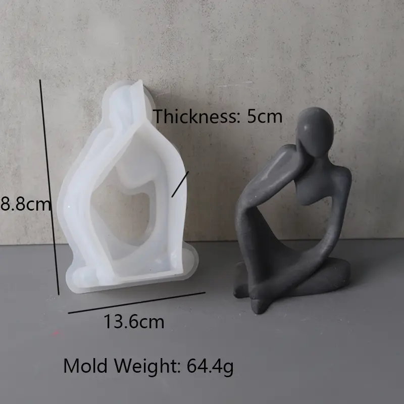 DIY Thinker Statue Silicone Mold 3D Nordic Art Abstract Human Body Plaster Ornament Mould Epoxy Resin Handicraft Mold Home Decor - Image 10