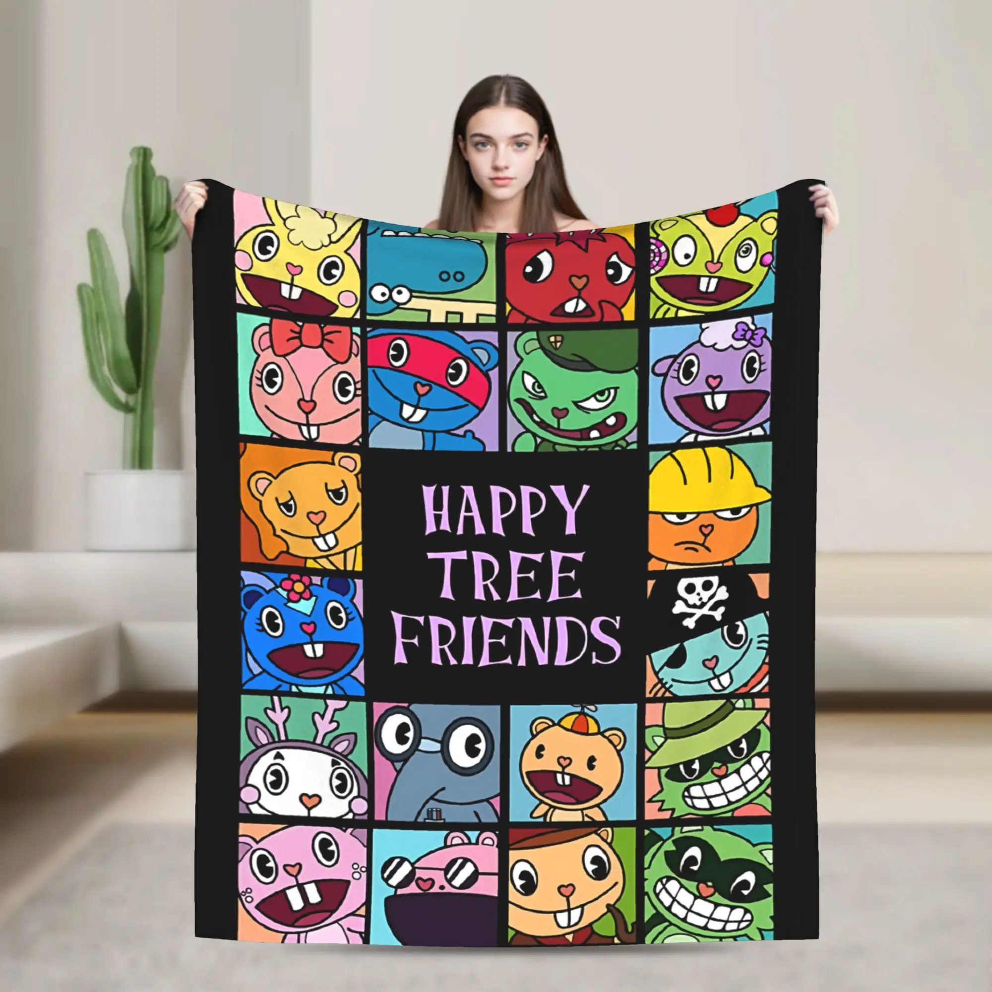 Happy Tree Friends  Blanket  Plush Awesome Warm Throw Blankets for Home Restaurant Spring/Autumn