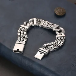 HX New Fashion Ping An Pattern Chain Fo Men's Bracelet Personalized Versatile Wide High End Jewelry Accessories
