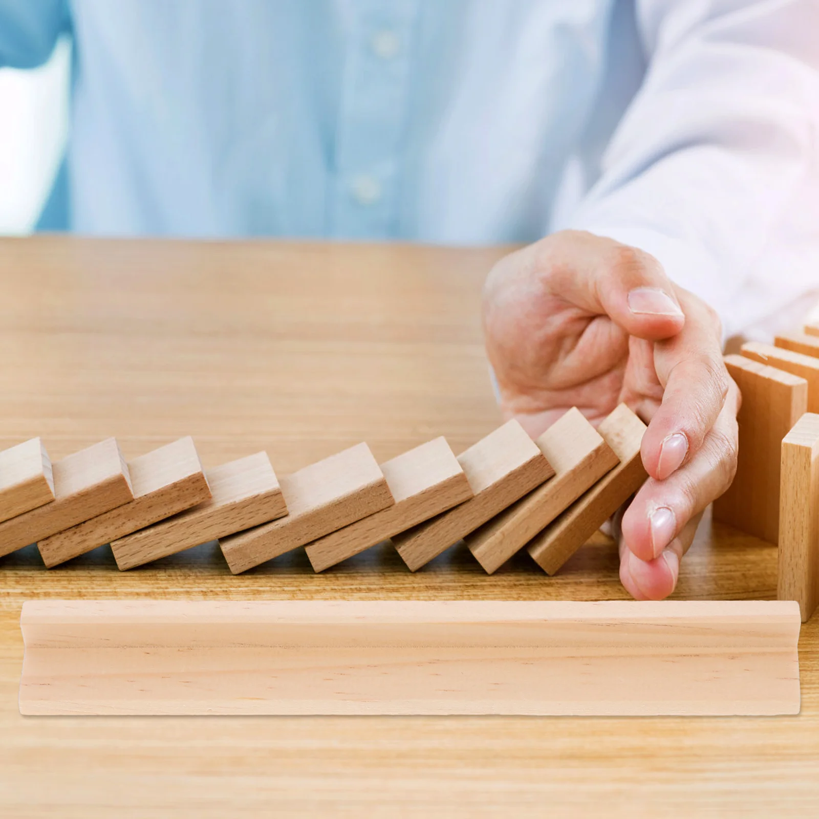 8-delige Domino Tegels Rack Domino's Marine Corp Verjaardag Desktop Kleine Mahjong Ondersteuning Houten