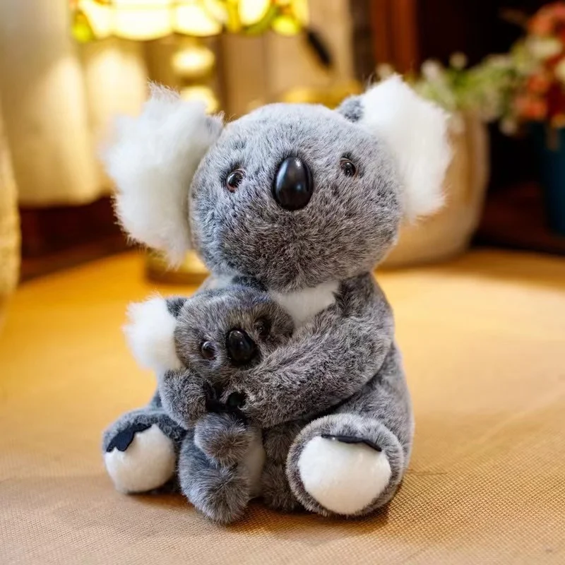 1pc Kawaii Simulation Australia Koala Plush Toy Stuffed Animal Doll Mom Baby Kids Infant Girls Toys Birthday Gift Home Decor