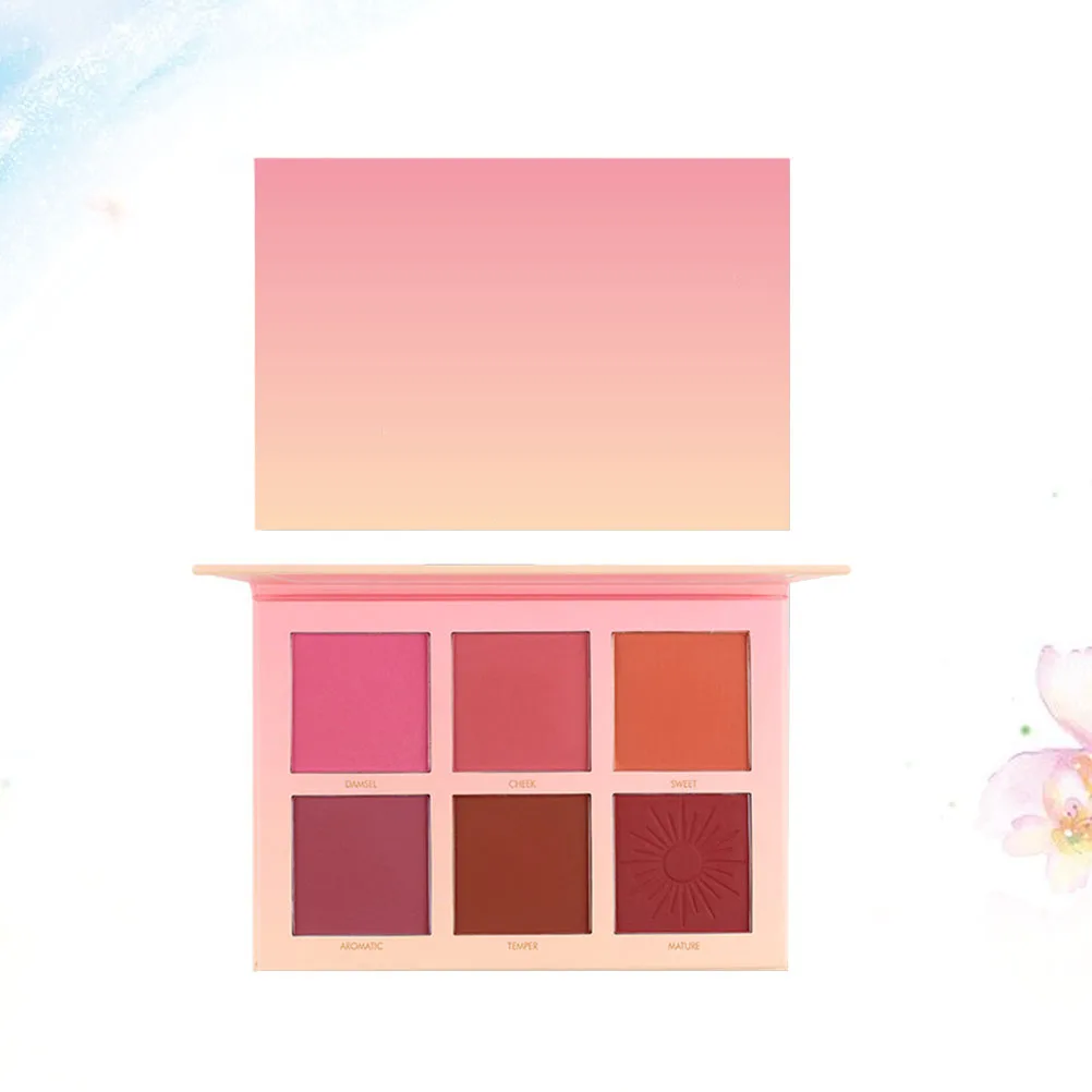 6 色のフェイスブラッシュセット、長時間持続する防水性、豊富な顔料、ソフトでブレンドしやすい、ナチュラルなデイリーメイクアップルックのためのチェックブラッシュ