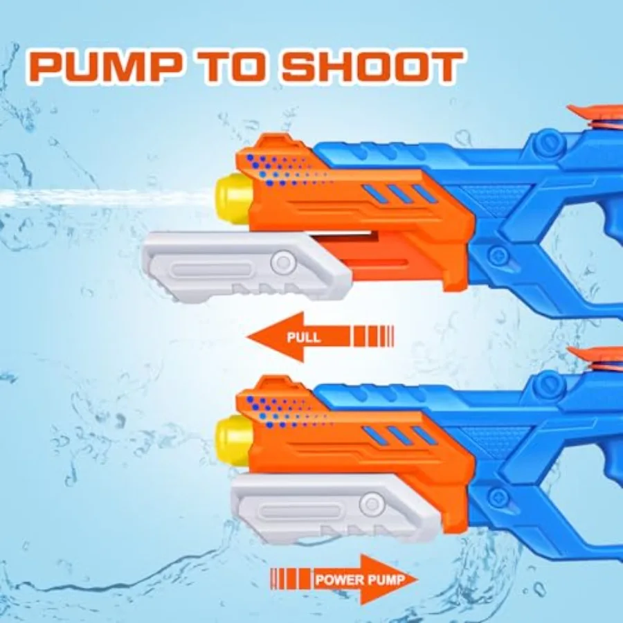 600cc Water Gun for and Adults - 10 Pack Super Squirt Blasters Soaker with Long Range, High Capacity Pump Action, Summer Swimmi