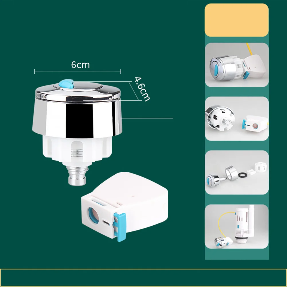 

Toilet Flush Button Set Oval Toilet Tank Button Replacement Bathroom Flush Handle Repair Set Easy Installation