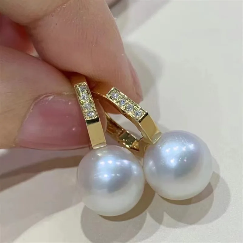 

AAAA 10mm Golden Pearl Earrings with various styles white pearl for banquets and weddings with fashion accessories 080915