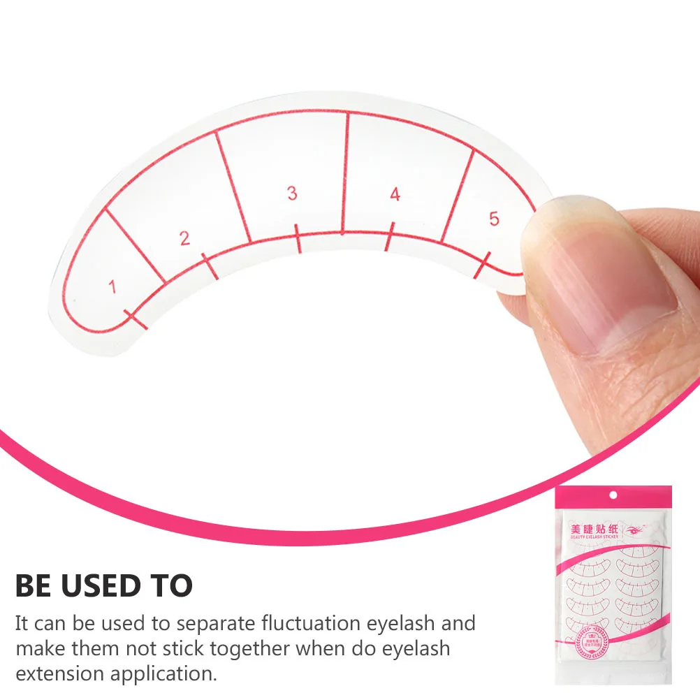 Adesivos de posicionamento de 5 pontos, 2 peças, remendos isolados para extensão de cílios sob almofada de olho, ferramenta de maquiagem para cílios enxertados
