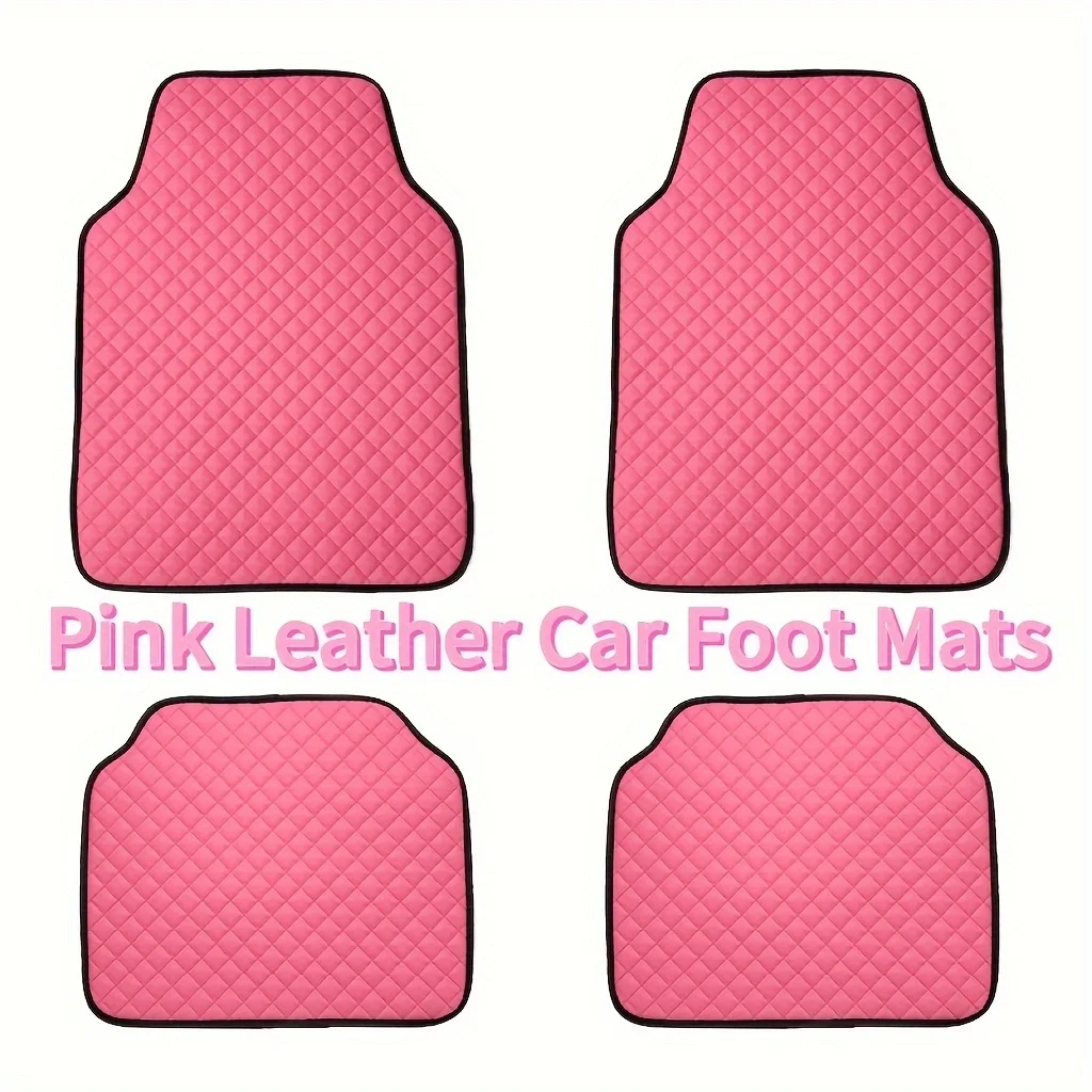 Bling Crown Anti Slip Car Foot Mats for Car SUV & Truck, Cute Pink Car Universal Floor Cushion, Car Accessories For Women