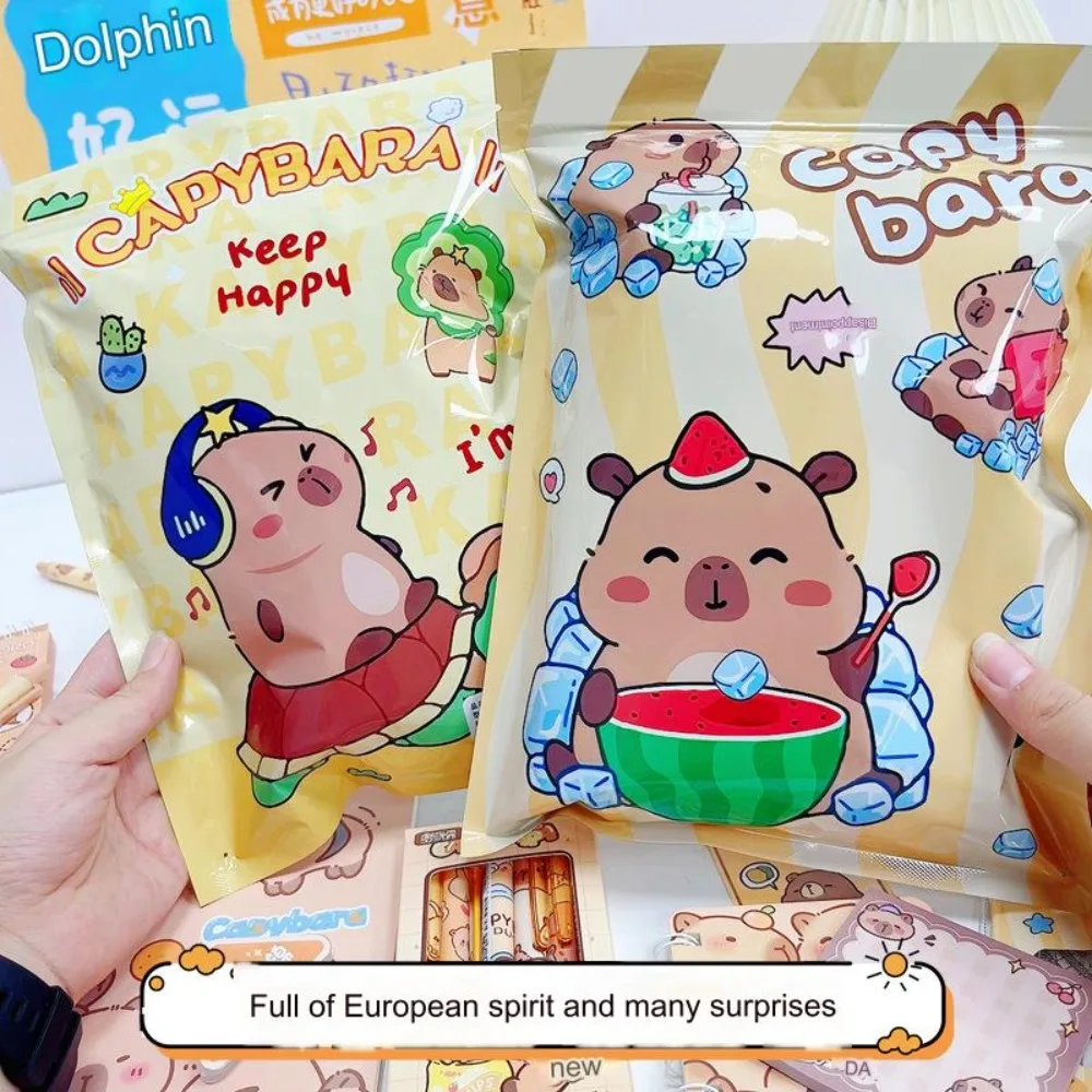Creative Capybara Stationery Set Cartoon Eraser Stationery Blind Bag Sharpener Student Prize Capybara Gift Pack School Supplies