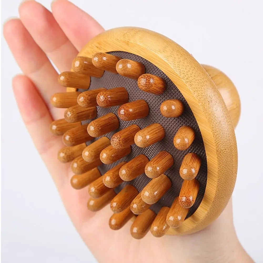 1Pc Handheld Air Cushion Massage Comb Portable Bamboo Scalp Massage Brush Anti-static Acupoint Meridian Brush Hair Accessories