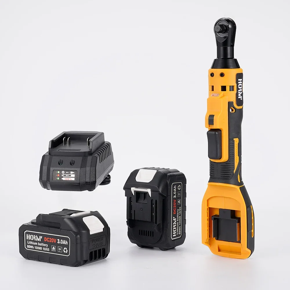 

Hormy High Quality Electric Impact Low Torque Strike Module Cordless Ratchet Multifunction Wrench Two 2.0Ah Lithium Batteries