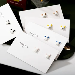 Cute Ceramic Small Dot Cartoon Dog Earrings With Anti allergic Pin Handmade And Wholesale stud earrings Z641