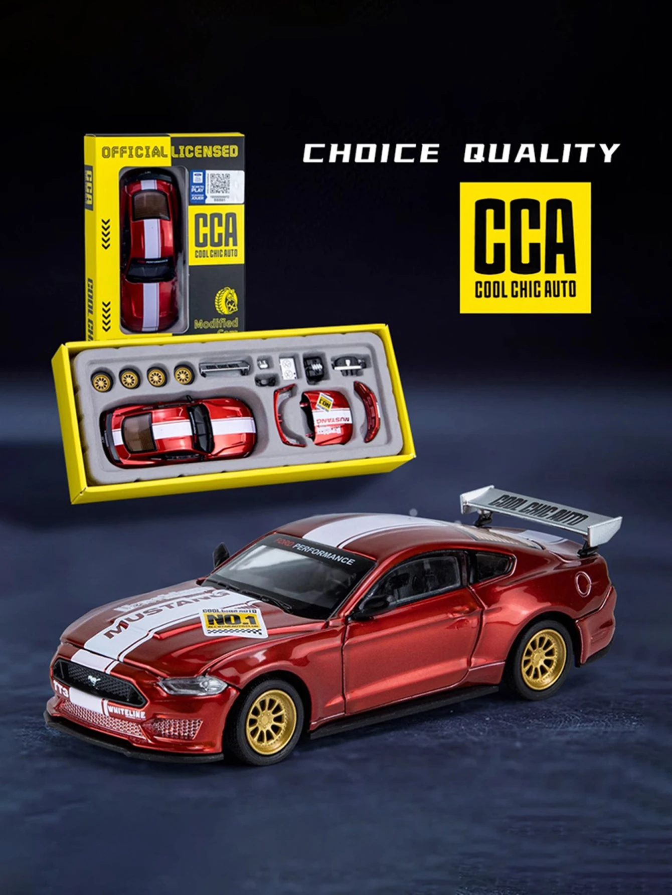 CCA 1/42 2018 Ford Mustang GT die-cast alloy model car assembly modification series toy car Boys gift collection