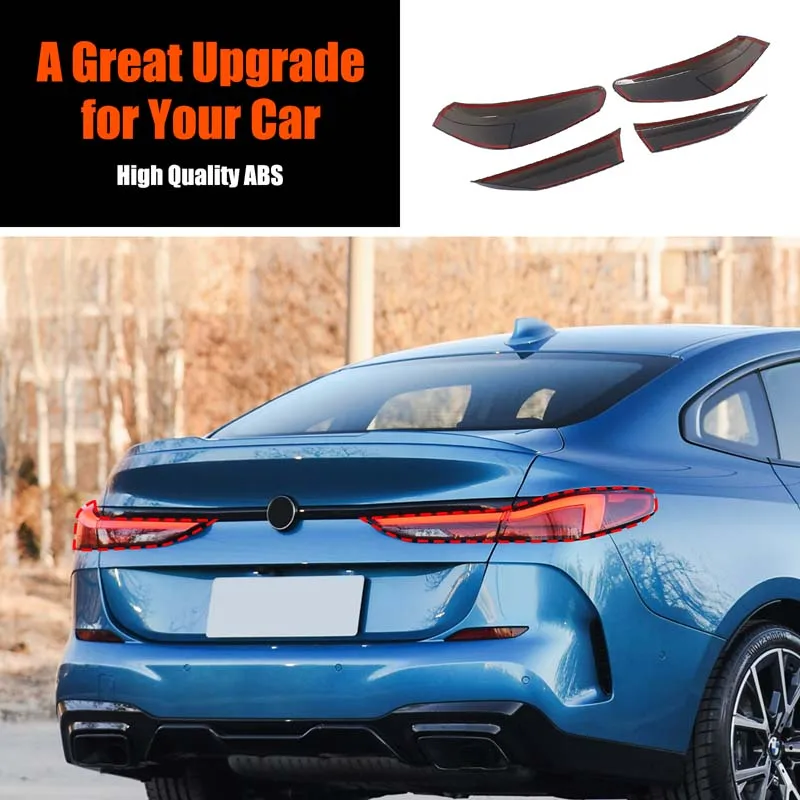 

For BMW 2 Series F44 2020-2025+ Car Tail Light Cover Indicator Reversing Light Cover Car Exterior Accessories 4Pcs ABS Black
