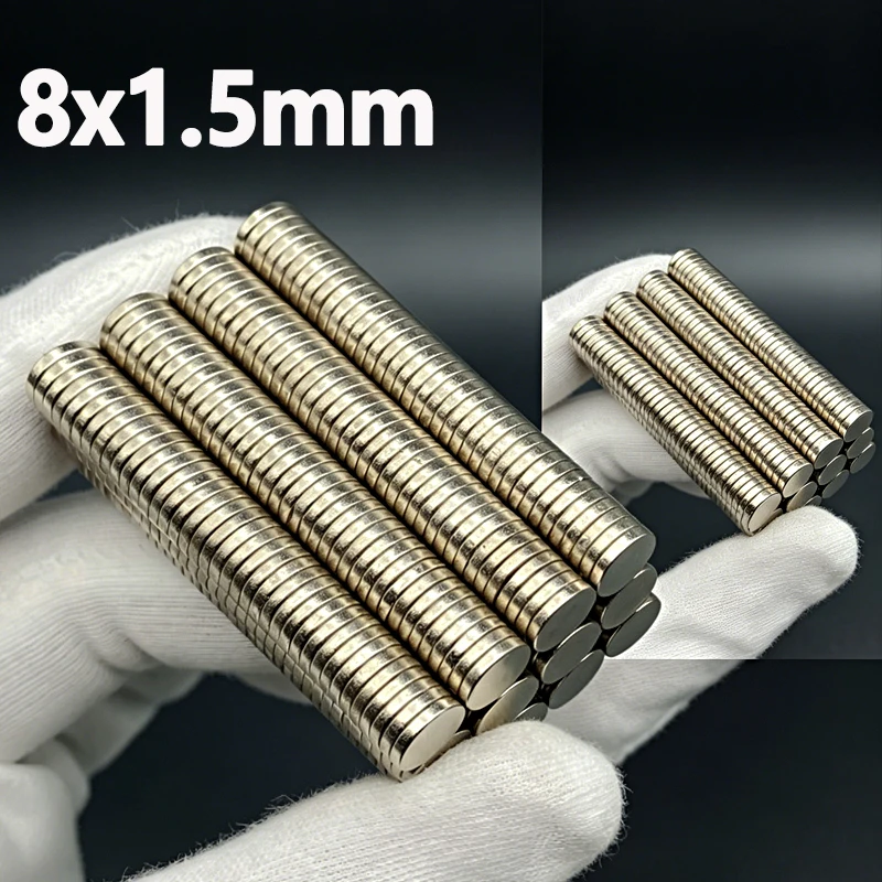 8x1.5mm Magnet N35 NdfeB Permanent Magnetic Imanes 8*1.5mm Accessory 20-500pcs Round Shape Neodymium Fridge Craft Diy Magnet