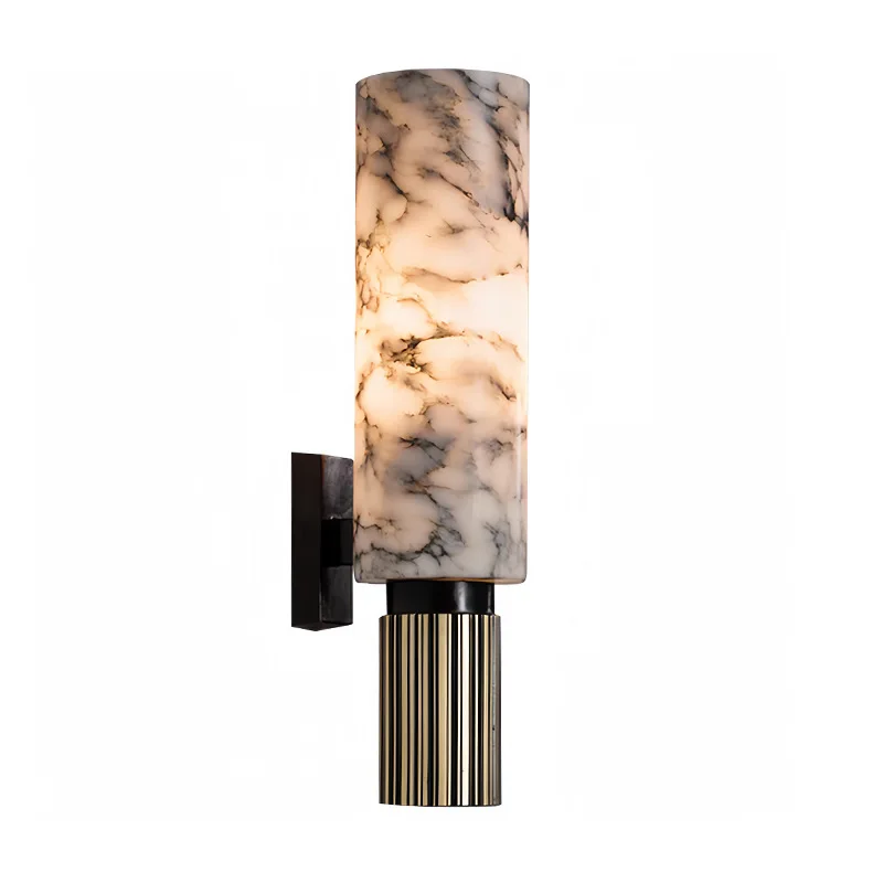 

Light luxury full copper marble wall lamp living room background wall lamp bedside bedside interior high-end decoration