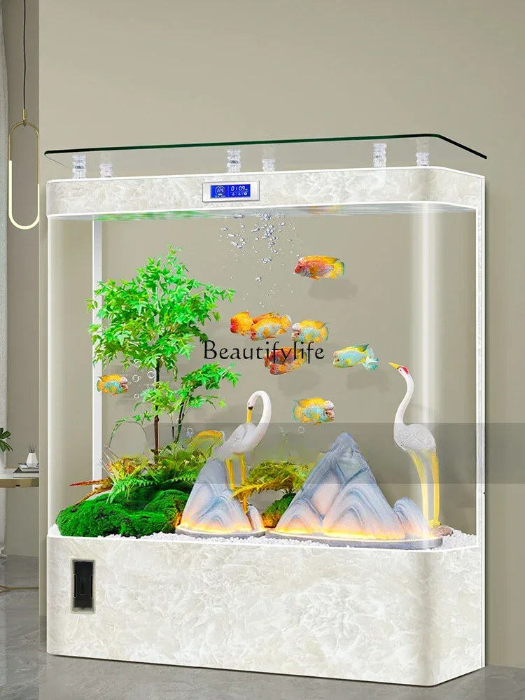 

LD33Hot Bending Integrated Molding Fish Tank Floor against the Wall Large Intelligent Ecological Aquarium