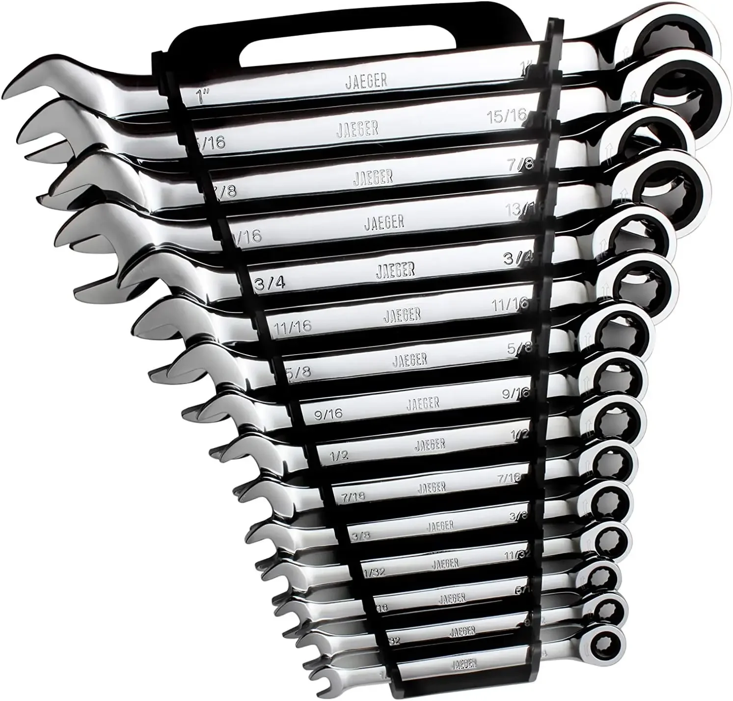 

15pc 90-Tooth Ratcheting Wrenches MASTER SET Our LARGEST SAE Wrench Rack Organizer for Combination Wrench Sets From Gear To Tip