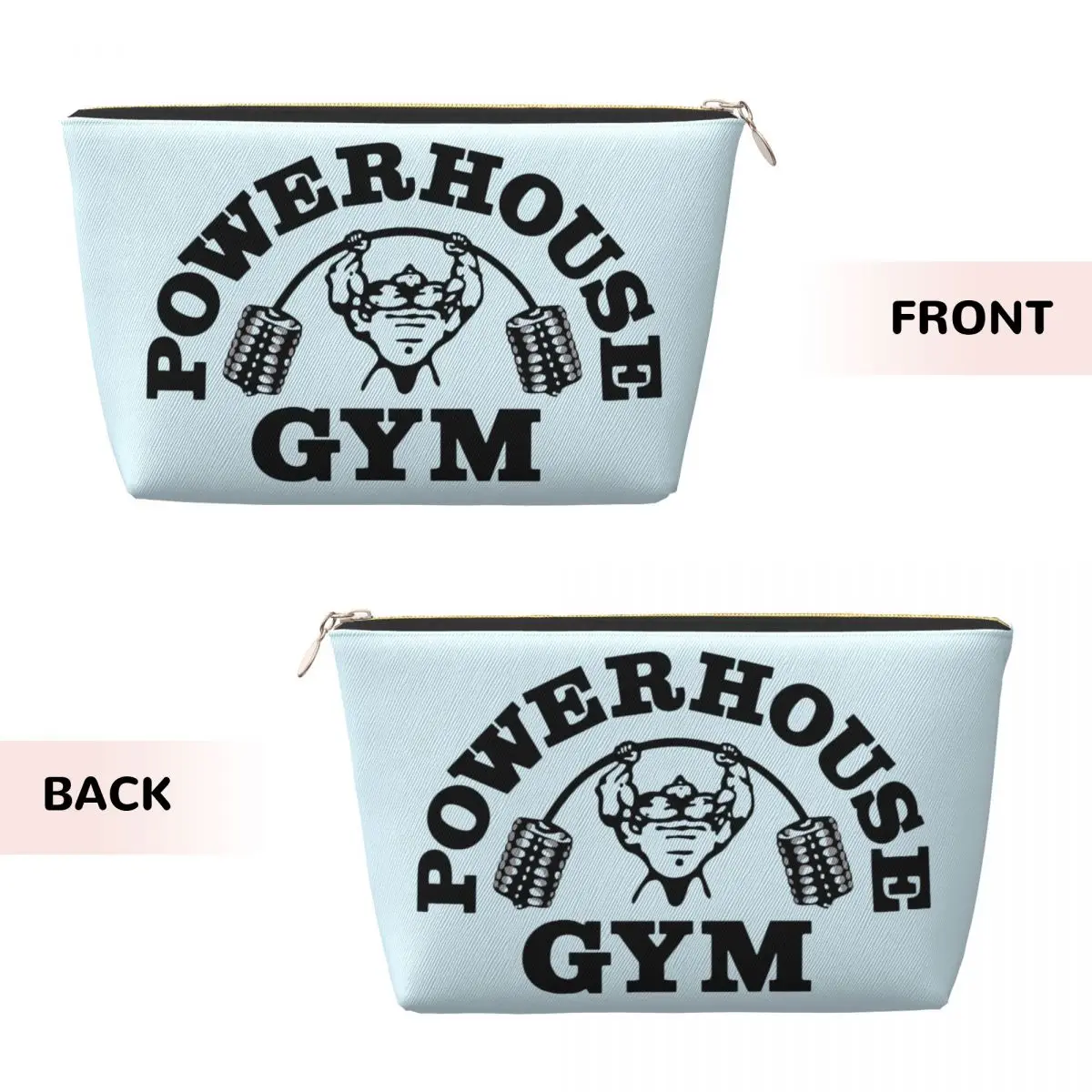 Custom Powerhouse Gym Travel Cosmetic Bag Fitness Building Muscle Makeup Toiletry Organizer Lady Beauty Storage Dopp Kit