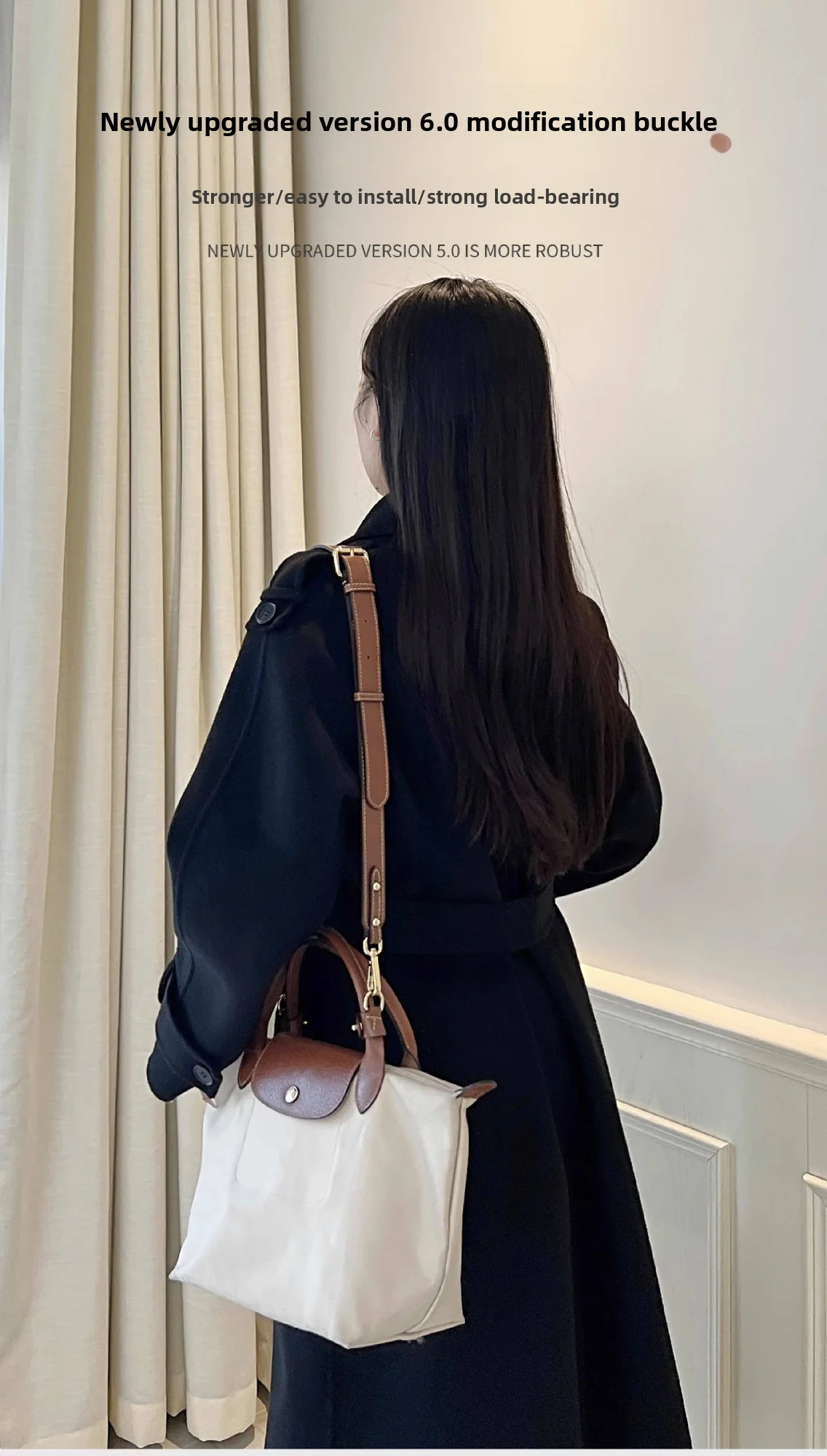 Leather Bag Shoulder Strap for Longchamp S Durable Leather Bag Strap Conversion Kit for Women Crossbody Bags