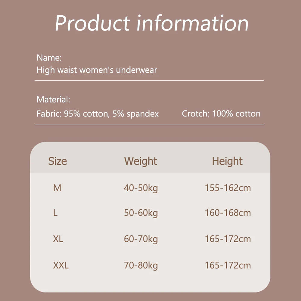 3ks/sada dámských bezešvých bavlněných kalhotek s vysokým pasem - stahování bříška, antibakteriální, na boky, měkké strečové kalhotky - náhled 3