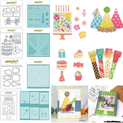 New Birthday Hat Cake Metal Cutting Dies Stencil for DIY Decorating Scrapbooking Paper Card Album Embossing Craft Die 2024