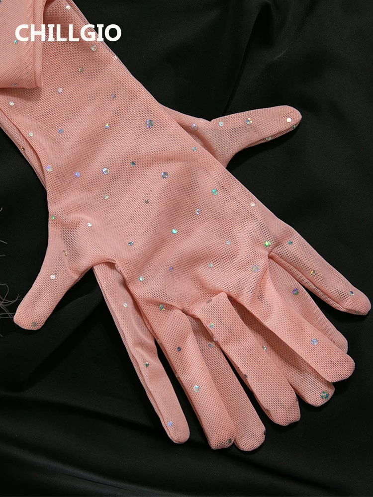 CHILLGIO ผู้หญิง Glitter Sequined Feather ตาข่ายบอดี้สูท Push Up Underwire Onesie ถุงมือโปร่งใสเซ็กซี่ One Piece Strappy Rompers