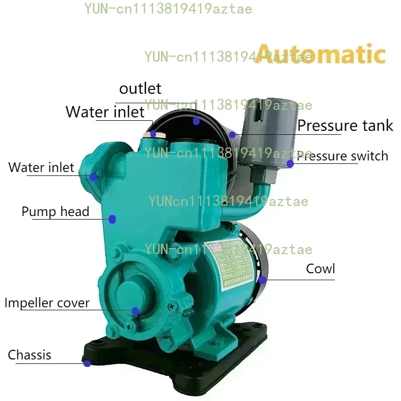 220V 200W 370W Household Automatic Booster Pump Cold And Hot Water Self-priming Pump Cast Iron Tap Water Pipe