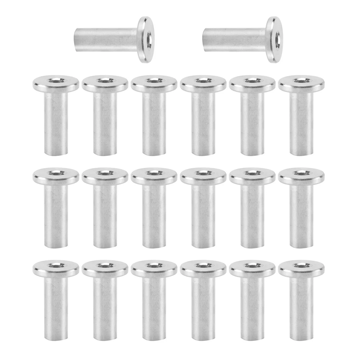 Mangas protectoras de acero inoxidable, Kit de ojal para Cable de 1/8 pulgadas, 40 piezas