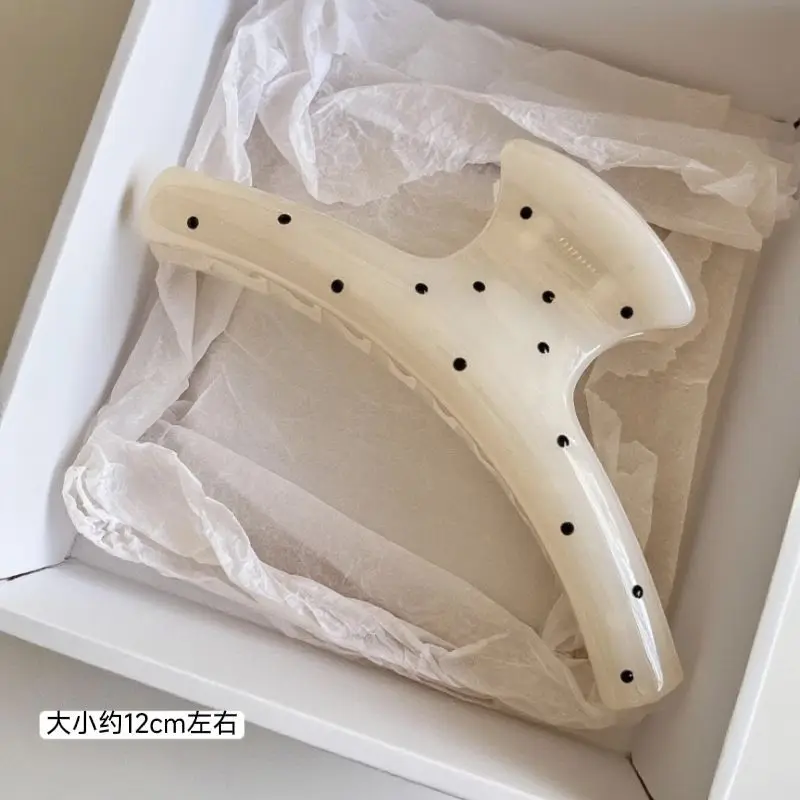 Korean Large Size Acrylic Dragon Bone Shark Hair Clip French Style Polka Point Arc Back of Head Hair Claw Clamp Hair Accessories view 3