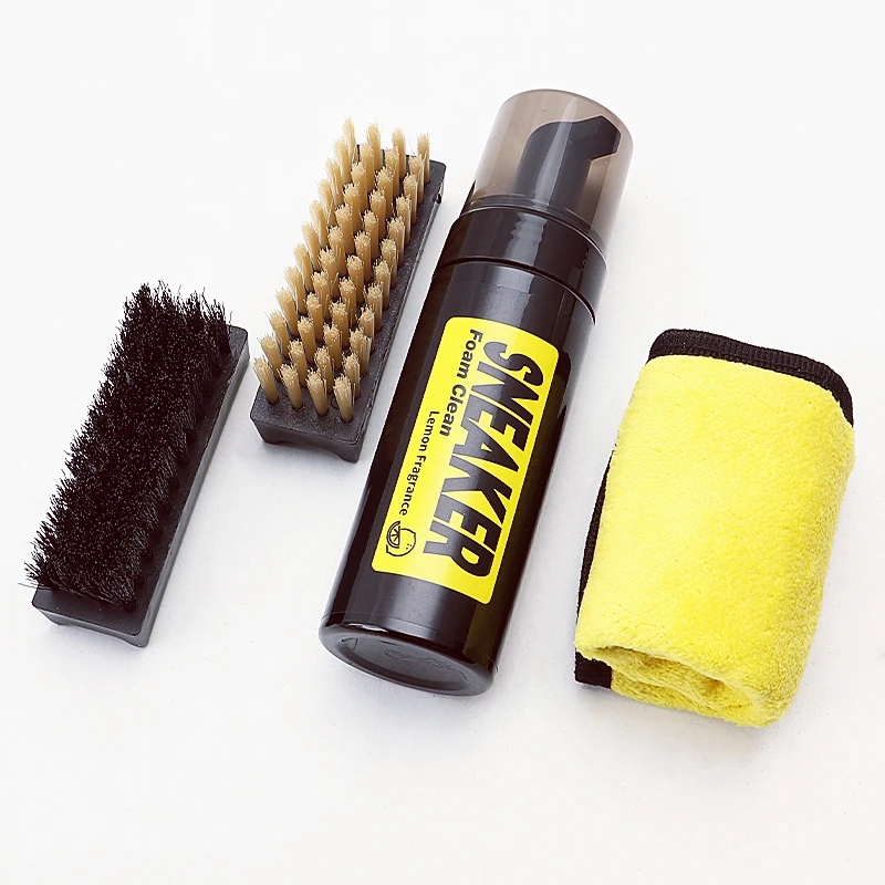 White Shoe Cleaner Foam Dry Cleaning Kit 150ML Waterless Foam Sneaker Cleaner Shoe Brush and Cleaning Cloth Set image 6