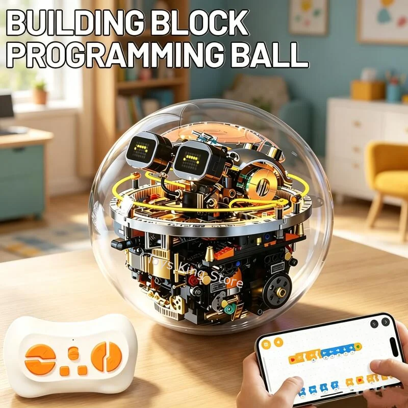 

Programming Science Robot Ball APP Remote Control Dynamic Building Blocks Assembly Smart Electronic Kids Toy Creative Tech Gifts