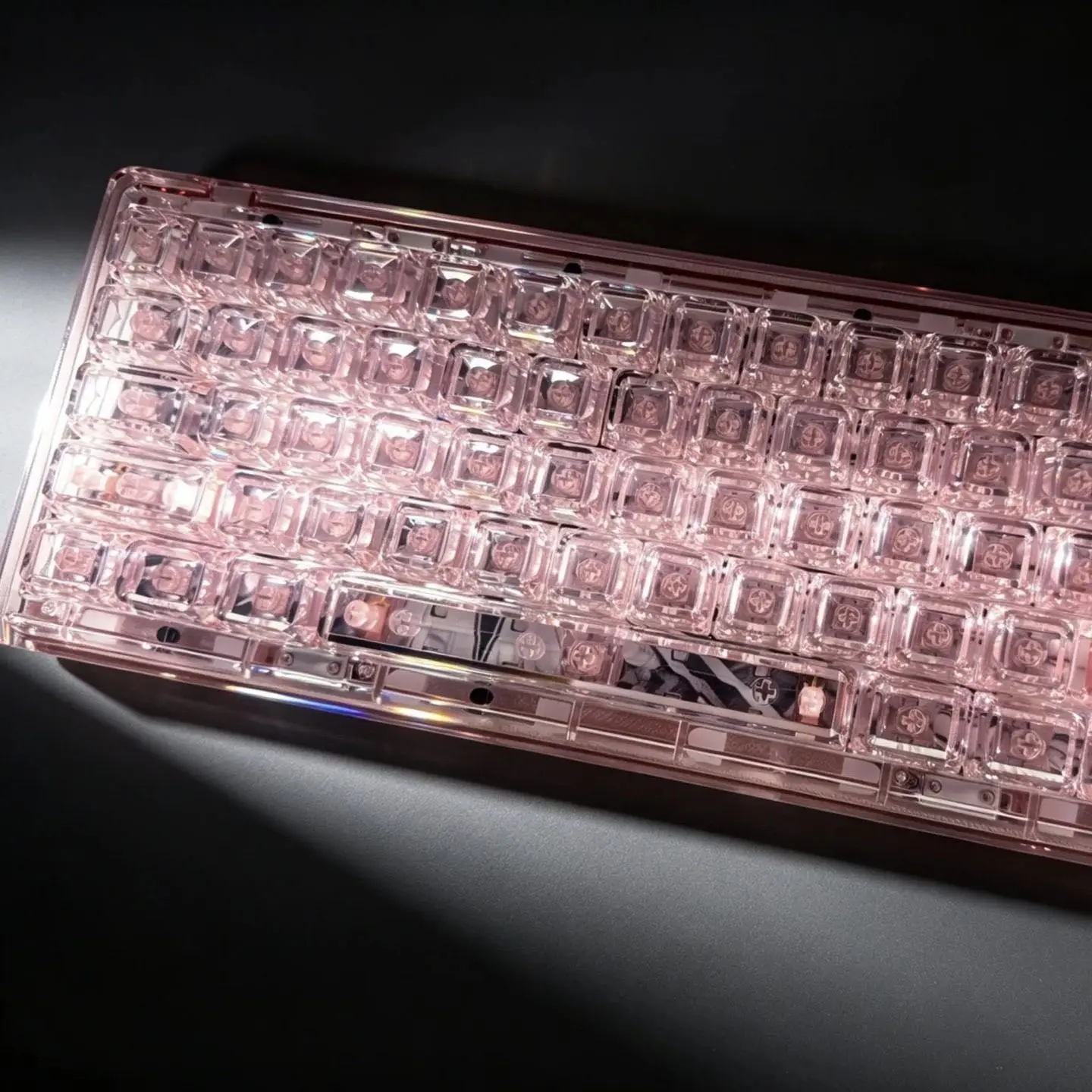Diamond Prism Shine-Through Side-Printed Custom Keycaps for Wooting MCHOSE EV63 Mechanical Keyboards