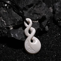 GX011 Handmade Carved Twisted New Zealand Maori Tribal Choker WoMen's Men's Necklace Yak Bone Infinity Pendant for surfing