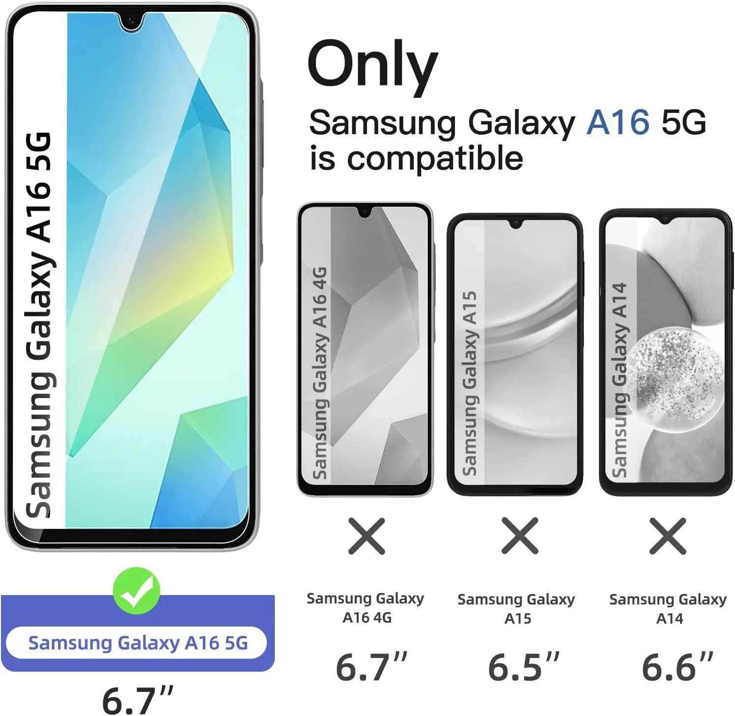 

HD Full Cover Tempered Glass For Samsung Galaxy A16 Film