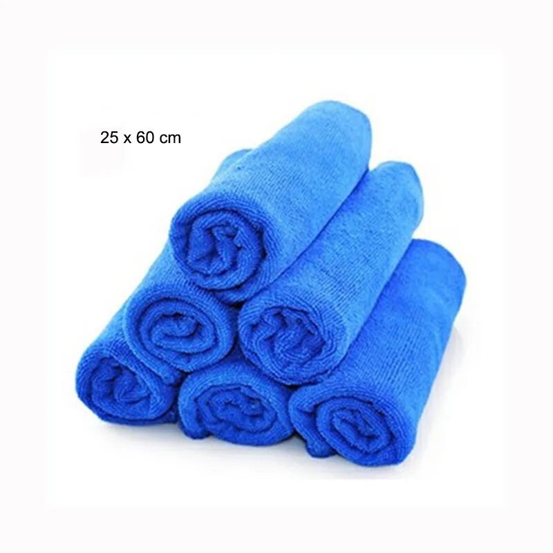 

6 Pcs/lot 25*60cm Soft Microfiber Cleaning Towel Car Auto Wash Dry Clean Polish Cloth Wholesale