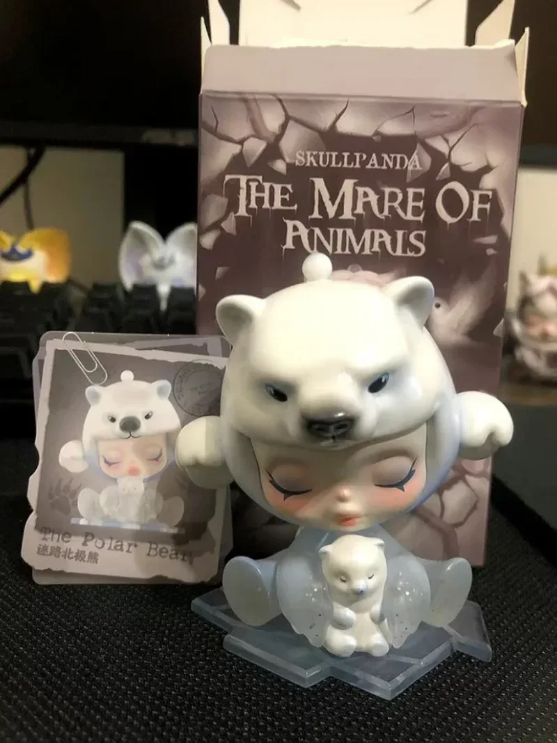 Heißer Verkauf Schädel panda die Stute der Tiere Serie niedlichen Puppenspiel zeug Desktop Kawaii Sammler figuren Modell Puppe Ornamente Geschenke