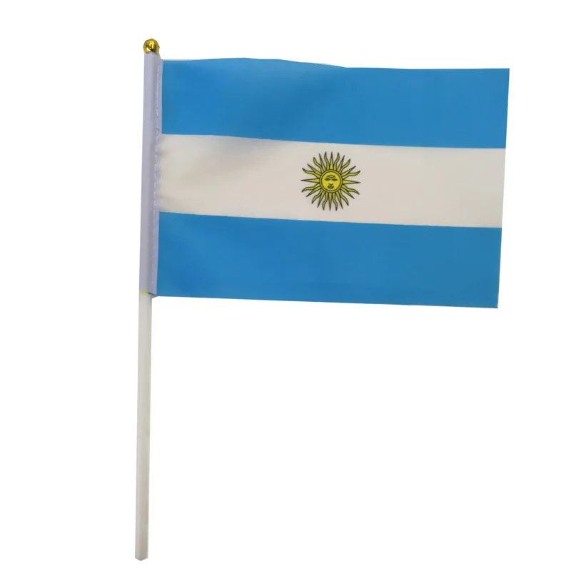 10 Pcs/lot Argentina Hand Waving Flags 14x21cm Argentina Flag Wholesale