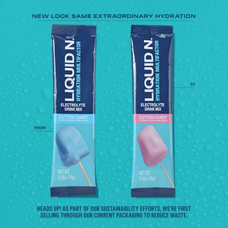 Hydration Multifactor Electrolyte Drink Mix - Blue & Pink Cotton Candy Flavor 16 Sticks, Fast Hydration with Vitamins & Nutrient