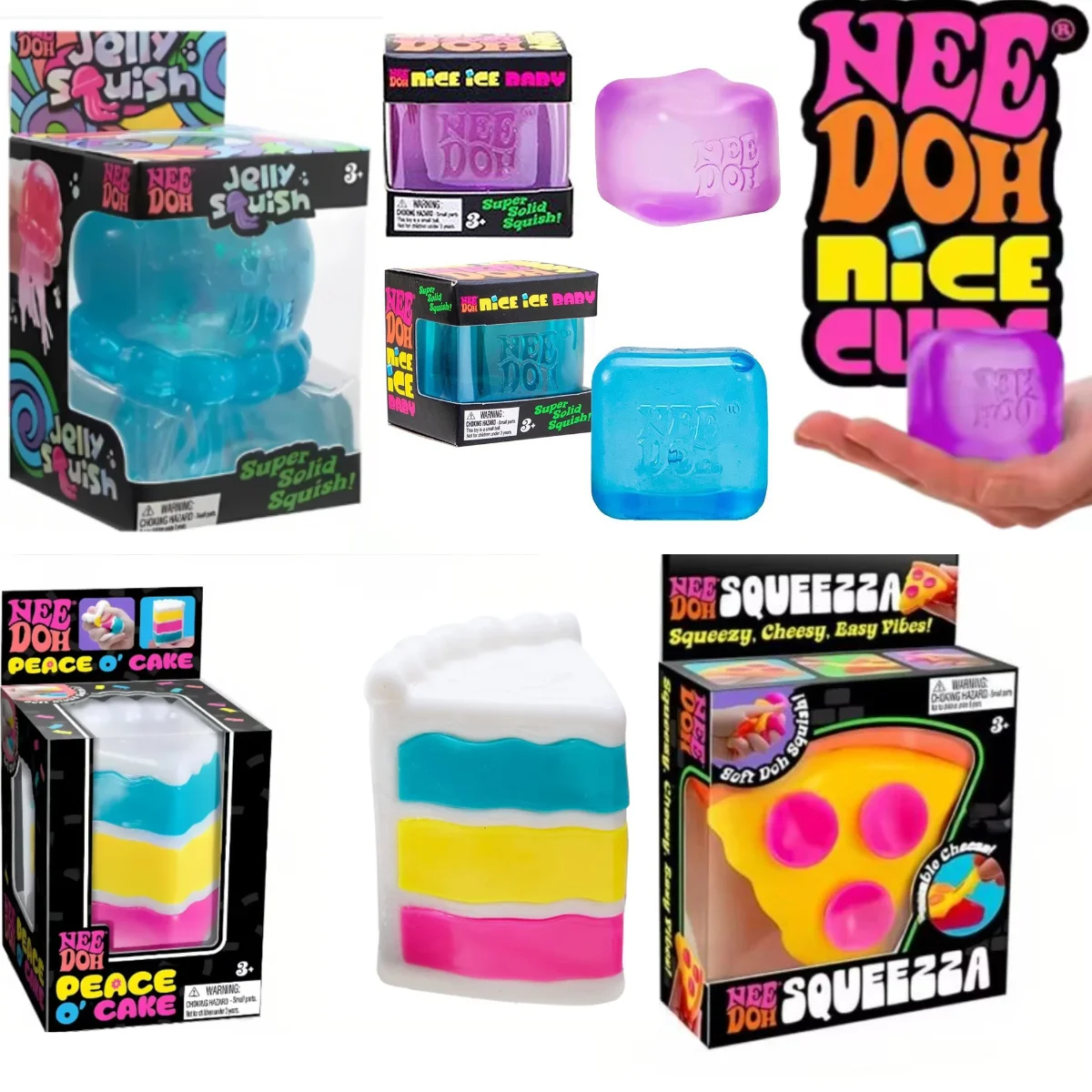 

Nee Doh Pizza Sensory Fidget Cube, Stress Relief Squishy Squeeze Toy Anti-Anxiety Desk Toy & Ideal Holiday Gift for Kids Adults