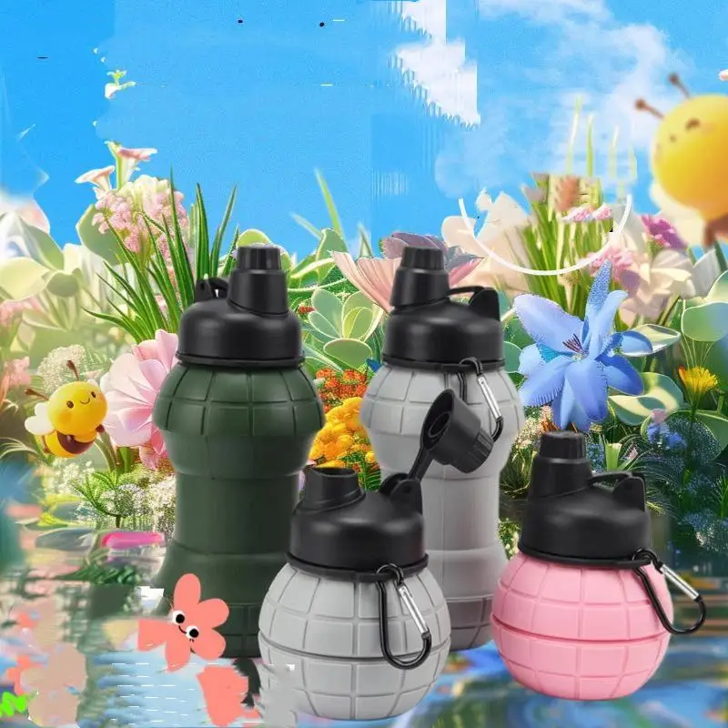 Collapsible Kettle Shaped Silicone Water Cup For Hot Cold Drinks Portable Leakproof Reusable Foldable Mug for Outdoor Sports